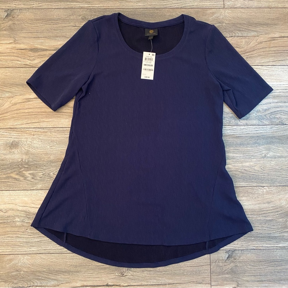 JM Collection Deep Blue Women's Blouse